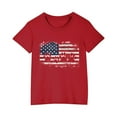 thumbnail image 2 of Kids American Flag Shirts Fashion Independence Day Patriotic T-Shirt Boys Girls Cute Round Neck Short Sleeve Cotton Tees Red 5-6 Years, 2 of 7