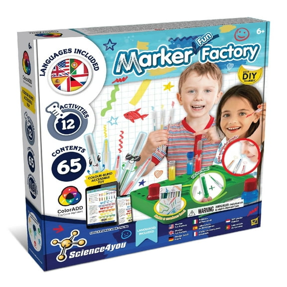 Science4you Marker Maker for Kids - Make Your Own Scented Markers for Kids, Marker Set with 12 Activities   65 Contents, Stem Toys, Games, Gifts for 6  Year Old Boys and Girls