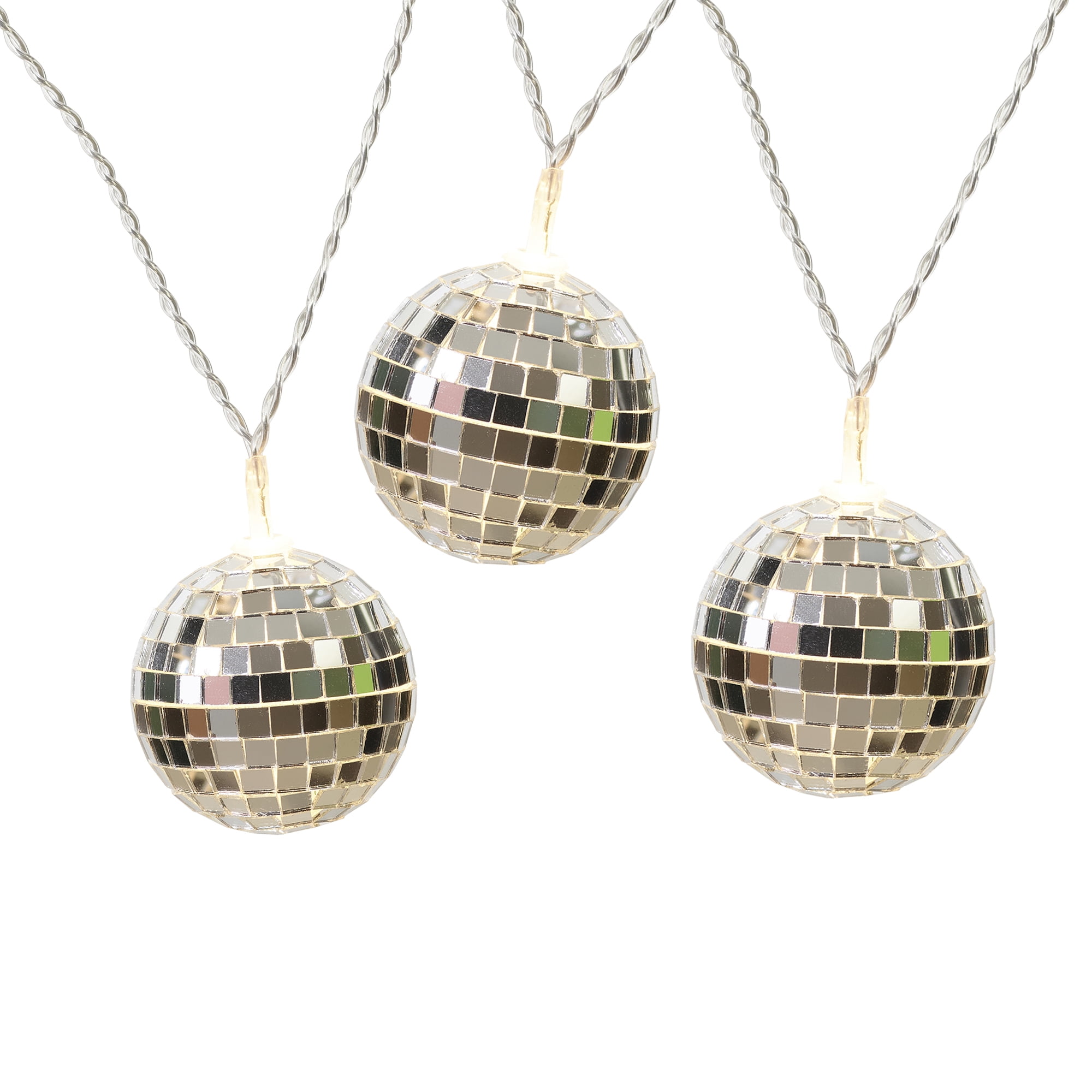 (3 pack) Mainstays 10-Count Battery-Operated Indoor Disco Ball Lights, with Warm White LED Lights