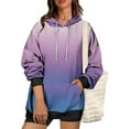thumbnail image 4 of YUGYXL Womens Neon Print Oversized Sweatshirt Drawstring Pullover Sweatshirt Trendy Gradient Color Tops Fall Fashion Clothes Light Blue XXXL, 4 of 7