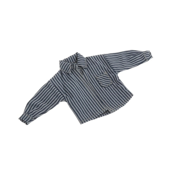 Camisa a escala 1/12, ropa mini, accesorios de moda, ropa ligera para muñecas Raya azul oscuro