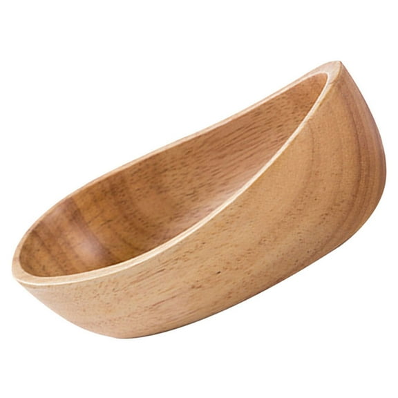 Qiysamall Household Fruit Bowl Decorative Wooden Snacks Bowl Natural Style Fruit Salad Bowl