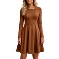thumbnail image 2 of Sheghy Crew‑Neck Long‑Sleeve Fit‑and‑Flare Mini Dress Women Fall Party Outfit, 2 of 8