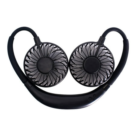 

WANYNG USB LED Light Rechargeable Neckband Lazy Neck Hanging Style Dual Cooling Fan