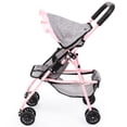 thumbnail image 3 of Bayer Design: Doll Buggy - Grey-Soft Pink-Butterfly - Handbag, Folding Play Stroller For Dolls Up To 16", Sunshade, Swivel Wheels, Seat Belt, Kids 3+, 3 of 9