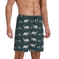 thumbnail image 2 of Sikiie Turtle Chrysanthemum Mens Pajama Shorts, Lightweight Lounge Pant with Pockets Soft Sleep Pj Shorts for Men, 2 of 6