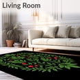 thumbnail image 2 of ODIKA 2'x3' Machine Washable Non-Slip Area Rug, Enchanted Winter Foliage Circular Display High Traffic Rug, Green, 506019, 2 of 7
