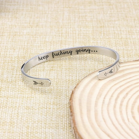 Keep Going Bracelet.Stainless steel. Inspirational Gift for Women . Motivational Bracelets . Positive Vibes. Best gift for