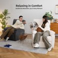 thumbnail image 6 of Power Swivel Rocker Recliner Chair, Oversized Recliner Chairs for Adults, Corduroy Overstuffed Reclining Chair with USB and Type-C Ports for Living Room, White, 6 of 9