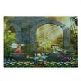 thumbnail image 2 of Garden Cutting Board, Fairies Playing in the Ruins with Flowers Blossom Butterflies Fantasy Scene, Decorative Tempered Glass Cutting and Serving Board, Large Size, Charcoal Green Red, by Ambesonne, 2 of 5
