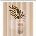 thumbnail image 4 of Abstract Bohemian Bathroom Shower Curtain Eucalyptus Leaves Boho Beige Shower Curtain with Hooks Waterproof Fabric Polyester Shower Curtain for Modern Aesthetics Home Decorative, 72x84 Inch, 4 of 6