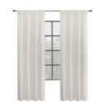 thumbnail image 4 of Loft Living Mitchel Light Filtering Raw Silk Dual Header(Back Tab/Rod Pocket) Single Curtain Panel 54" x 84" in White, 4 of 5