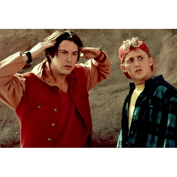 Bill And Ted'S Bogus Journey, Keanu Reeves, Alex Winter, 1991, Thinking Photo Print (20 x 16)