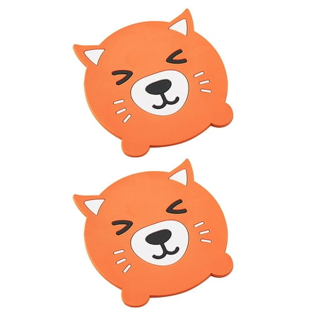 

2Pcs Cartoon Coasters Silicone Placemat Cushion Mug Tableware Cup Tea Pad Mat