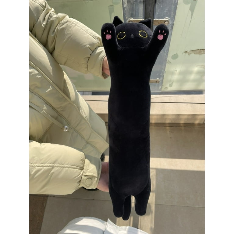 Long Cat Plush Body Pillow 50CM Black Soft Comfortable Cat Pillow
