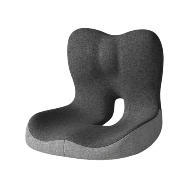 Cojín de respaldo de espuma viscoelástica antideslizante para sillas de coche y de oficina. Gris oscuro Gris claro