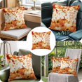 thumbnail image 4 of Throw Pillow Covers, Orange Pumpkins Fall 24x24 Pillow Covers for Couch/Sofa/Bed, Thanksgiving Branches Maple Leaves Sunflower Decorative Square Linen Cushion Pillowcase for Home Decor, 4 of 9