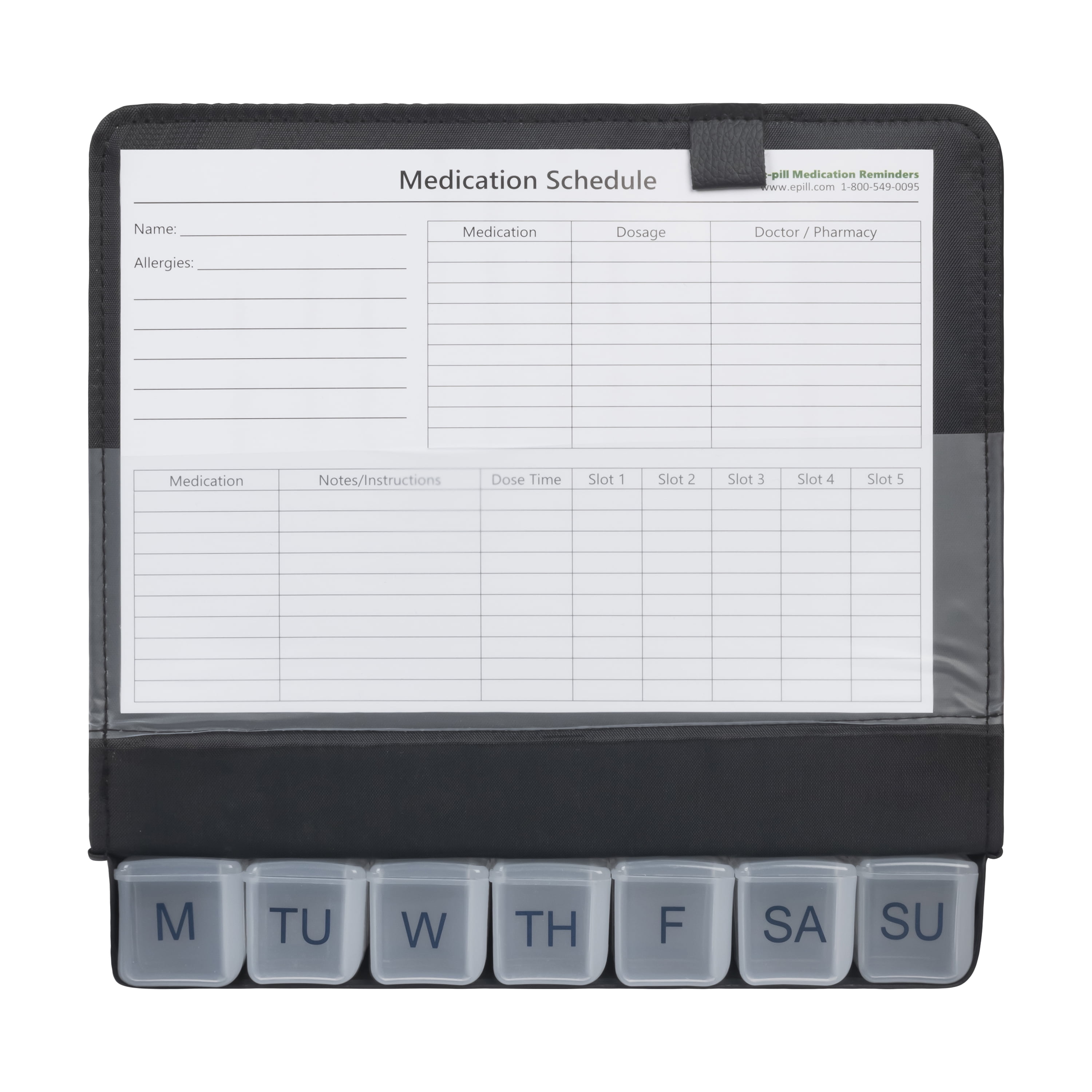 e-pill 5 Times a Day x 7 Day Large Weekly Pill Organizer - with Discreet Case