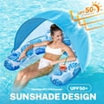 thumbnail image 3 of Livhil Pool Floats for Adults- XL Inflatable Pool Floats with Canopy, Pool Chair Lounge Float, 3 of 7