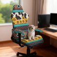 thumbnail image 3 of SCRAWLGOD Aztec Sunflower Cow Print Gaming Chair Cover with Armrest Covers Stretchable Anti Dust Furniture Protector Non Slip Washable Gaming Chair Slipcover, 3 of 9