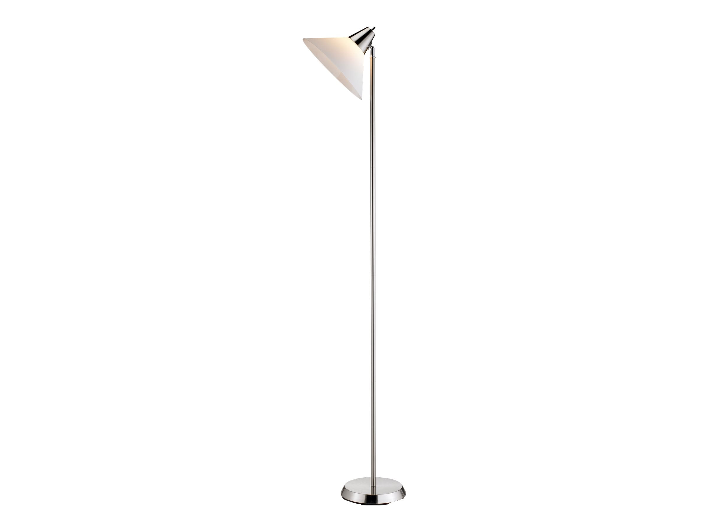 Adesso Swivel Floor Lamp, Satin Steel Finish, Smart Outlet Compatible,
