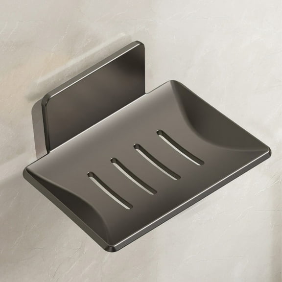 Stainless Steel Soap Holder Wall Mounted, No Drill Adhesive Soap Dish with Drainage System, for Bathroom and Kitchen Storage Rack, Rustproof and Durable Design