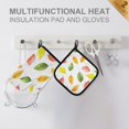 thumbnail image 4 of Yayeee Oven Mitts and Pot Holder Set of 2 Heat Resistant Kitchen Gloves Baking Hot Pad, Pink Colorful Leaves, 4 of 5