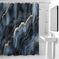 thumbnail image 4 of Black Marble Fabric Shower Curtain Modern Abstract Art Washable Shower Curtains for Bathroom, Waterproof Bath Curtain with Hooks Home Decor 72x72in, 4 of 8