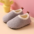 thumbnail image 2 of Miluxas Kids Winter Indoor Fleece Household Shoes Toddler Boys Girls House Anti Slip Slippers Warm Socks Shoes for Baby Gray 34, 2 of 4