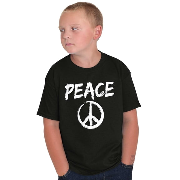 Hippie Peace Sign Make Love Not War Crewneck T Shirts Boy Girl Teen Brisco Brands L