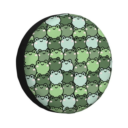 cute frog cartoon Spare Tire Cover for Trailer Camper RV Truck SUV 14 inch Waterproof Spare Tire Cover Car Wheel Cover for Diameter 27.56” - 29.53”