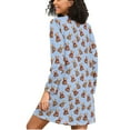 thumbnail image 2 of joogoo Cartoon Bears Women's Long Sleeve Nightgown Sleepwear L, 2 of 8