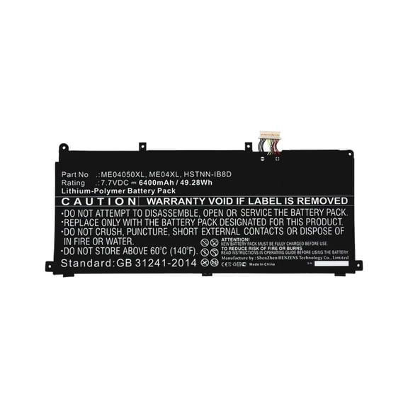 Batteries N Accessories BNA-WB-P11732 Laptop Battery - Li-Pol, 7.7V, 6400mAh, Ultra High Capacity - Replacement for HP ME04XL Battery