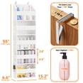 thumbnail image 3 of PLUMEBAY Over The Door Organizer, 5 Layer Hanging Storage with Clear Window and Mesh Side Pockets, White, 3 of 7