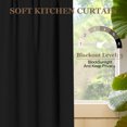 thumbnail image 5 of Rosnek 2 Panels Blackout Tiers Curtain for Small Window Rod Pocket Kitchen Curtains Room Darkening Short Curtains for Bedroom, Black, 5 of 7