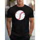 thumbnail image 1 of Playera Unisex para AdultoBaseball Print Men's Creative Casual Short Sleeve Crew Neck T-shirt, Summer Outdoor Tee For Adult, Men, Women, Teen, Teenager, Adolescent, YouthFather's Day, Mother's Day,, 1 of 7