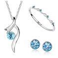 thumbnail image 4 of De moda contratados pendientes de cristal azul collar pulsera joyería de tres piezas traje dulce y señoras boda conjunto de joyas, 4 of 6
