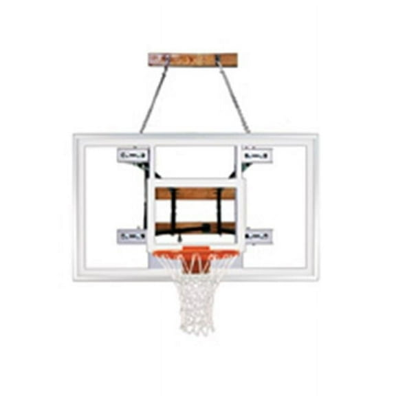 FoldaMount82 Pro Steel-Glass Side Folding Wall Mounted Basketball System, Royal Blue