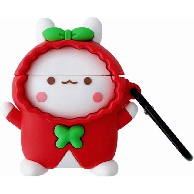 liangnv 3D Cute Stylish Kawaii Raincoat Rabbit Design Air pods Cover Creative Animals Soft Silicone Wireless Earphone Skin Shockproof Protective Case