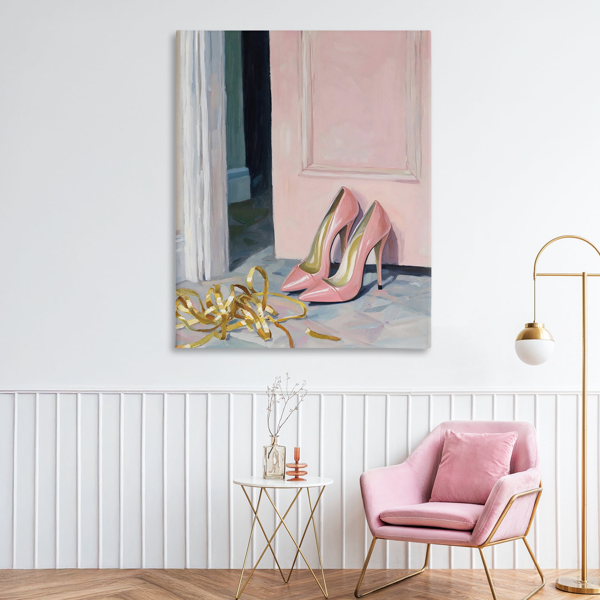 Stupell Industries Pink High Heels & Tinsel Canvas Wall Art, design by The Prints Vibe