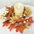 thumbnail image 6 of 9.84Inch Thanksgiving Autumn Fall Wreath Fall Door Wreath with Pumpkin Maples for Thanksgiving Halloween Festival Celebration Party Home Porch Decor, 6 of 9