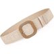 thumbnail image 2 of Cinturones de mujer para vestidos, banda elástica de paja de ratán con hebilla de madera, 2 of 5