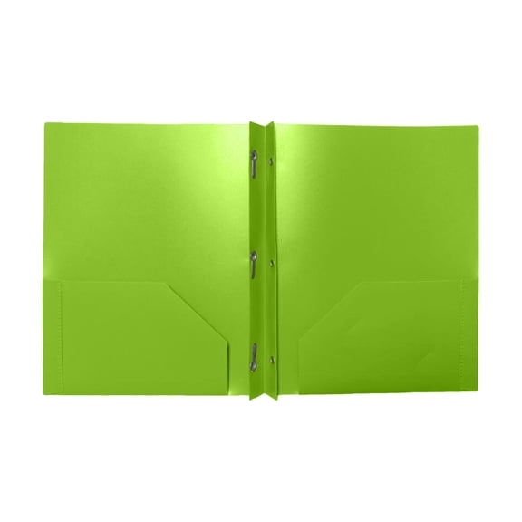 Two Pocket File Folder Three Hole Punch Prong Fasteners Colored Folders With Pockets Poly Folders For School & Durable Heavy Duty File Folders