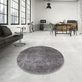 thumbnail image 4 of Ahgly Company Machine Washable Indoor Round Industrial Modern Gunmetal Gray Area Rugs, 3' Round, 4 of 7