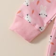 thumbnail image 5 of MIXUE Baby Girls Rompers Easter Bunny Long Sleeve Cartoon Print Hooded Bodysuits Streetwear,Pink,6-12 Months, 5 of 6