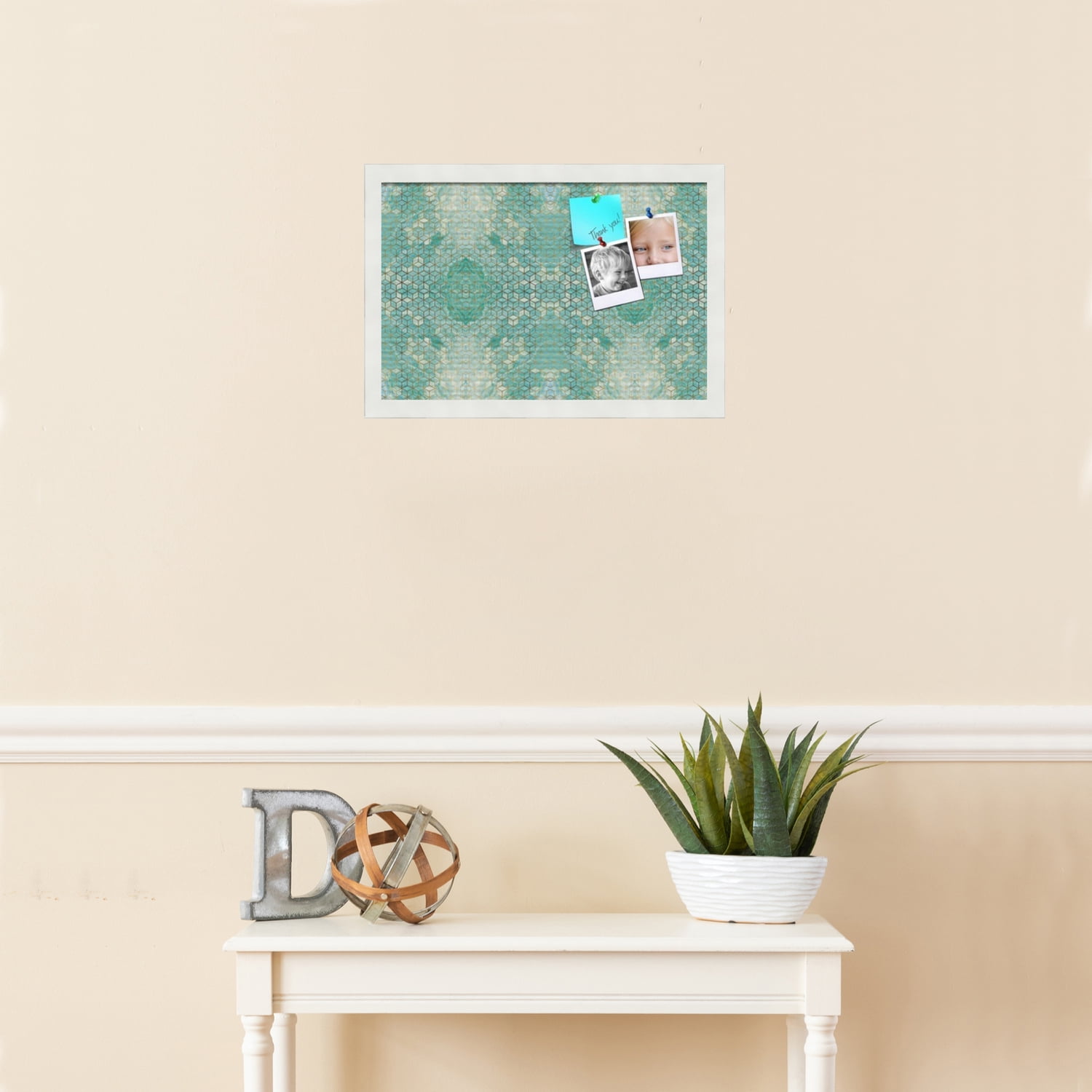 PinPix 18x12 Custom Cork Bulletin Board Aqua Poster Board Has a Fabric Style Canvas Finish, Framed in Aqua, by ArtToFrames (PinPix-1881)