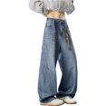 thumbnail image 4 of Barrel Jeans Mens Y2K Denim Pants Casual Baggy Jeans Elastic Waist Jeans for Mens Blue XL, 4 of 4