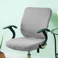thumbnail image 3 of 2xelastic Office Chair Seat Covers Stretchable Chair Slipcover Silver Grey, 3 of 5