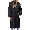 thumbnail image 4 of Pyhlmscde Women's Casual Long Waisted Thick Warm Cotton Down Coat, Winter Coats for Women, Long Puffer Coat Women, Winter Clothes for Women, 4 of 6