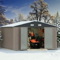 thumbnail image 4 of Devoko Spacious And Versatile Metal Storage Sheds, 76.40 x 120.00 x 121.00 inches, Brown, 4 of 7
